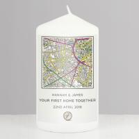 Personalised Present Day Map Compass Pillar Candle Extra Image 3 Preview